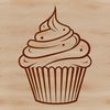 Free Clipart Cupcake Design A digital illustration of a single serving cupcake with frosted topping.