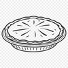 Vibrant Pie Illustration A colorful illustration of a traditional dessert pie with multiple slices removed.