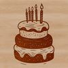 Free Cake Illustration SVG A vector design of a birthday cake, ideal for personal or commercial use in various digital formats.