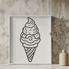 Vector Graphic Ice Cream Illustration A digital vector graphic of a classic ice cream dessert icon.