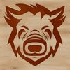 Pig Head Illustration A simple illustration of a domesticated pig's head, suitable for various graphic designs.