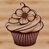 Cute Dessert Vector Image A colorful cupcake with floral decorations on top, suitable for vector art projects.