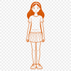 Cute Cartoon Girl SVG Clip Art An SVG clipart design featuring an innocent-looking girl.