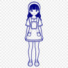Simple Illustration Style Girl A young girl with a neutral expression in a simple illustration style.