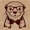 A playful otter species wearing a pair of glasses in a vector illustration.