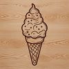 Vector Fun Food Image A digital vector graphic design featuring a stylized ice cream sundae with multiple scoops and toppings.