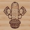A vector graphic representation of a cactus, suitable for design projects.