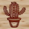 Cacti Clip Art Design A vector graphic representation of a single cactus with spines and stems.