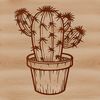 Waxy Desert Plant Design A stylized illustration of a desert plant with sharp spines and waxy stem.