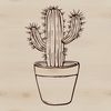 Desert Plant Vector Icon A vector graphic representation of a cactus in a simple design style.