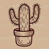 A vector graphic representation of a cactus, suitable for various uses in design and crafting projects.