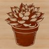 Small Green Succulent Plant Silhouette A small, fleshy succulent plant with thick, green stems and rounded leaves.