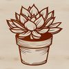 A detailed illustration of a cacti-style succulent plant with thick fleshy stems.