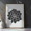 A vector graphic design featuring a succulent plant in a minimalist style.