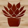 A realistic illustration of a desert plant with thick fleshy leaves and stems.