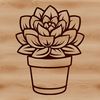 Cacti Succulent Vector Art A vector design representation of a desert-dwelling cacti-style succulent plant.