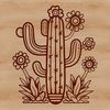 Beautiful Cactus SVG File A single, upright cactus plant with sharp spines and vibrant green skin, suitable for gardening or landscaping designs.
