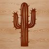 A detailed illustration of a cactus plant with sharp spines, commonly found in desert landscapes.