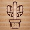 Illustration of a desert-dwelling cactus with bold lines and minimalist design elements.