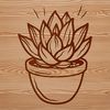 A detailed illustration of a succulent plant with thick, fleshy leaves and stems, suitable for vector graphics design.