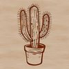 Spiny Beauty SVG A desert plant with sharp spines and waxy stems, commonly found in arid regions.