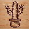 Prickly Plant Graphics A stylized illustration of a cactus plant, suitable for digital designs and vector graphics.
