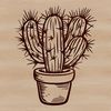 Sharp Spine Cactus Design A stylized illustration of a desert plant with sharp spines, suitable for gardening projects and vector art designs.