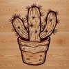 Desert Bloom Vector Graphic An isolated vector graphic representation of a cactus, ideal for graphic designers and crafters.