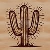 SVG Cactus Silhouette Vector Art An SVG graphic representation of a prickly cactus silhouette.