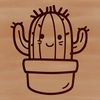 Line Art Cactus Drawing A simple line drawing illustration of a desert plant.
