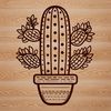 Prickly Plant Clipart A vector graphic representation of a cactus, suitable for digital designs and cutting machine projects.