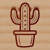 Desert Oasis Cactus Vector An outline vector image of a cactus, suitable for cutting or laser engraving projects.