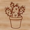 Prickly Plant SVG Illustration A vector illustration of a cactus plant in a desert landscape.