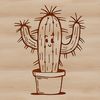 Succulent SVG Icon Design A digital vector representation of a desert-dwelling succulent with fleshy segments and protective spikes.