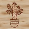 An editable vector design of a cactus suitable for use in digital projects such as web development or graphic design.