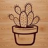 Cactus Plant Illustration A detailed illustration of a prickly desert plant with thick stems and sharp spines.