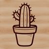 Beautiful Line Art Cactus A simple line drawing of a cactus plant in its natural habitat, suitable for gardening and nature enthusiasts.