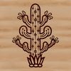 An outline drawing of a desert cactus, designed as a reusable clip art element for various creative projects.