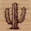 Whimsical Cactus Illustration Vector graphic of a cactus, ideal for use in gardening and nature-themed designs.