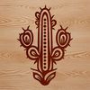 Arid Oasis An outline vector graphic representation of a succulent plant commonly found in arid environments.