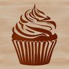 Free SVG Cupcake Template A colorful cupcake with frosting and sprinkles, suitable for crafting and design purposes.