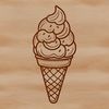 Creamy Delight Vector Art Vector design of a single serving of creamy ice cream on a stick.