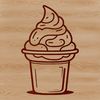 Creamy Dessert Graphic A vector graphic representation of a single serving of creamy dessert food.
