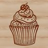 An isolated vector design of a cupcake, ideal for digital projects and crafting applications.