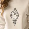 Free SVG Vector Graphic of a Scoop of Ice Cream A colorful illustration of a scoop of ice cream on a cone, designed as a vector graphic for use in digital designs.