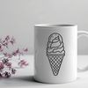 Sweet SVG Dessert Design A colorful illustration of a single serving of ice cream with a rounded cone and toppings.