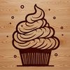 Free SVG Cupcake Clipart A colorful cupcake with frosting and sprinkles, designed as a vector graphic.