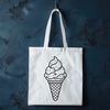 Creamy Ice Cream Illustration A detailed vector graphic of a single serving of creamy ice cream in a cone.