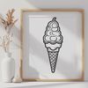 Whimsical Cone Delight Vector Graphic A colorful illustration of a scoop of ice cream in a cone, suitable for printing or digital use.