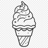 A colorful illustration of a scoop of ice cream with sprinkles, designed as a digital vector graphic.